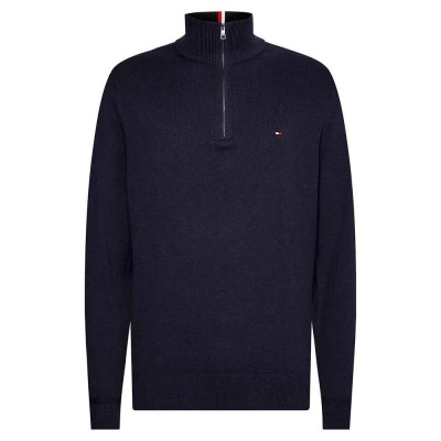 блуза,мъжки,пуловери,tommy,hilfiger,pima,org,ctn,mock,half,zip,sweater,desert,sky,(blue)
