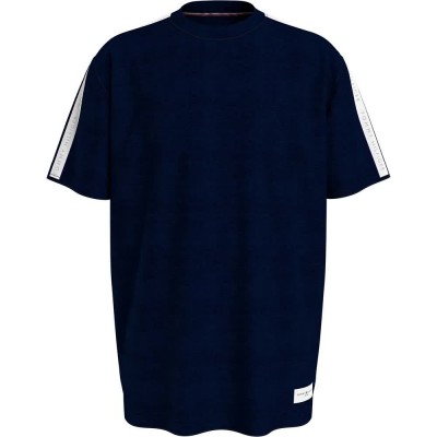 тениска,мъжки,пижами,tommy,hilfiger,established,short,sleeve,pyjama,t,shirt,blue