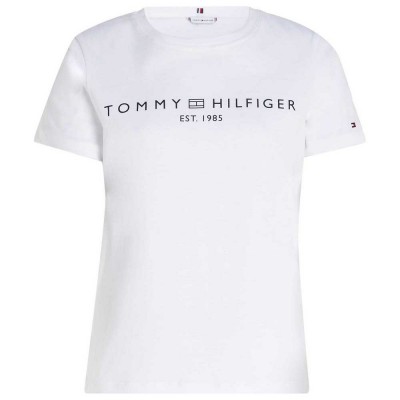 тениска,дамски,тениски,tommy,hilfiger,reg,corp,logo,regular,fit,short,sleeve,t,shirt,white