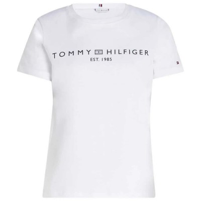 тениска,дамски,тениски,tommy,hilfiger,reg,corp,logo,regular,fit,short,sleeve,t,shirt,th,optic,white,(white)