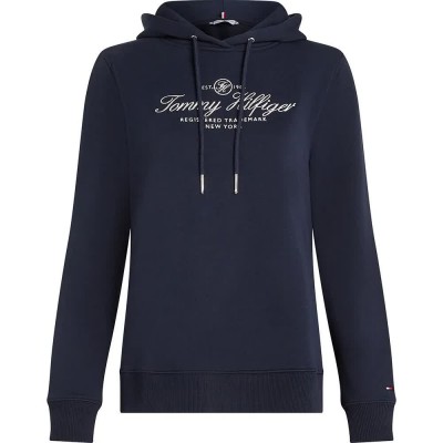 суичър,дамски,блузи,tommy,hilfiger,script,regular,fit,hoodie,desert,sky,(blue)