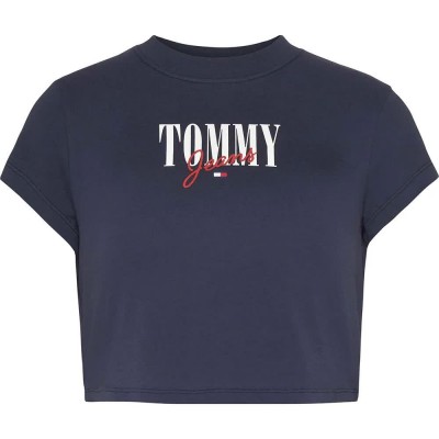тениска,дамски,тениски,tommy,jeans,crp,essential,logo,1+,short,sleeve,t,shirt,black