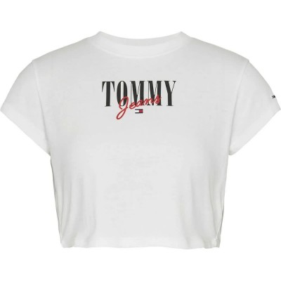 тениска,дамски,тениски,tommy,jeans,crp,essential,logo,1+,short,sleeve,t,shirt,white,(white)