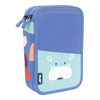 канцеларски,принадлежности,milan,filled,double,decker,fun,animals,special,series,pencil,case,blue,(blue)