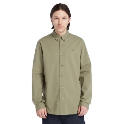 риза,с,дълъг,ръкав,мъжки,ризи,timberland,solid,poplin,long,sleeve,shirt,cassel,earth,(green)