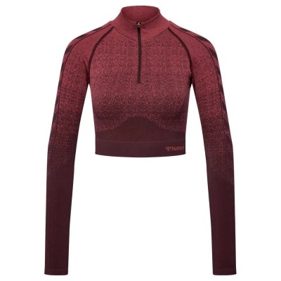 блуза,дамски,блузи,hummel,mt,fade,seamless,half,zip,sweatshirt,red