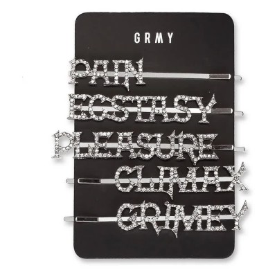 хигиена,аксесоари,grimey,set,westbound,hair,clips,black,(silver)