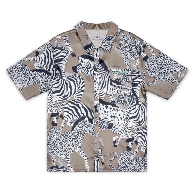 риза,с,къс,ръкав,мъжки,ризи,grimey,animal,satin,button,up,short,sleeve,shirt,multicolor