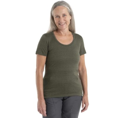 тениска,дамски,тениски,icebreaker,150,tech,lite,ii,herenga,merino,short,sleeve,t,shirt,loden,black,aop,(green)