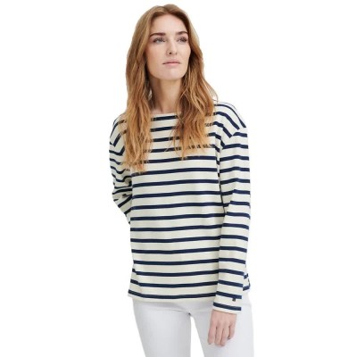тениска,дамски,тениски,redgreen,claudia,long,sleeve,t,shirt,off,white,stripe,(white,blue)