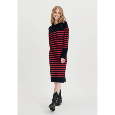 рокля,дамски,поли,и,рокли,redgreen,dune,3,4,sleeve,midi,dress,red,(red,stripe)