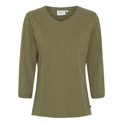 тениска,дамски,тениски,sea,ranch,kaya,3,4,sleeve,v,neck,t,shirt,army,green,(green)