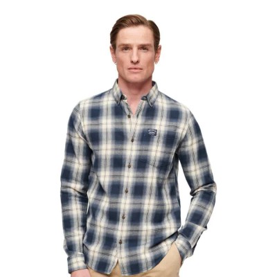карирана,риза,мъжки,ризи,superdry,cotton,lumberjack,long,sleeve,shirt,cedar,check,navy,(blue)