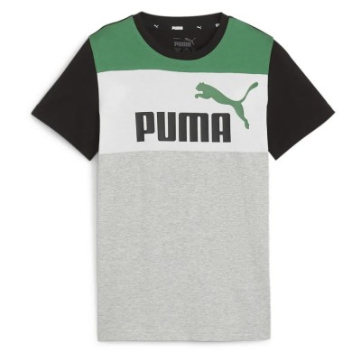 тениска,детски,тениски,puma,ess,block,short,sleeve,t,shirt,grey,(archive,green)