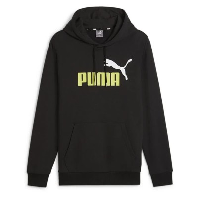 суичър,мъжки,пуловери,puma,ess+,2,col,big,logo,hoodie,black,lime,sheen,(black)