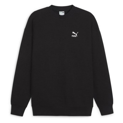 блуза,мъжки,пуловери,дамски,пуловери,puma,classics,waffle,sweatshirt,black,(black)