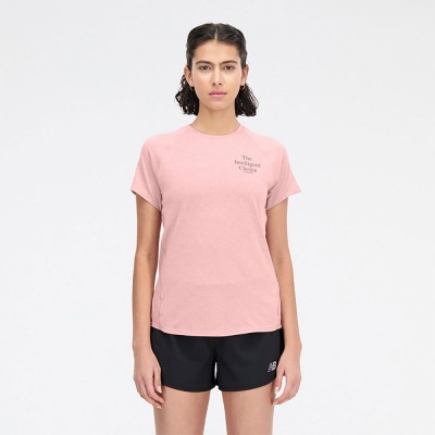 тениска,дамски,тениски,new,balance,printed,impact,run,short,sleeve,t,shirt,pink