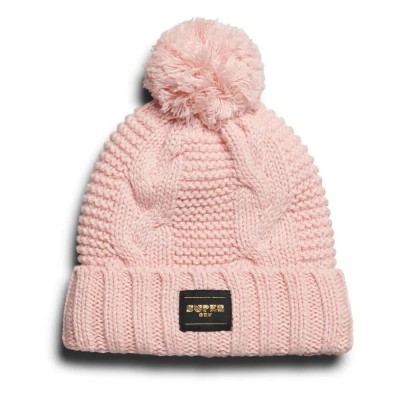 шапка,всички,шапки,superdry,cable,beanie,pink,fleck,(pink)