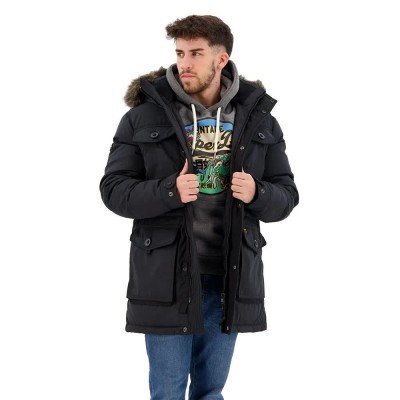 анорак,мъжки,якета,superdry,chinook,faux,fur,parka,black,(noir)