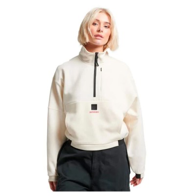 блуза,дамски,блузи,superdry,code,tech,half,zip,sweatshirt,beige