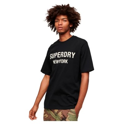 тениска,мъжки,тениски,superdry,luxury,sport,loose,short,sleeve,t,shirt,black,white,(black)