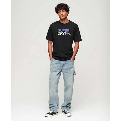 тениска,мъжки,тениски,superdry,sportswear,logo,loose,short,sleeve,t,shirt,black