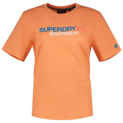 тениска,дамски,тениски,superdry,sportswear,logo,relaxed,short,sleeve,t,shirt,fusion,coral,(orange)