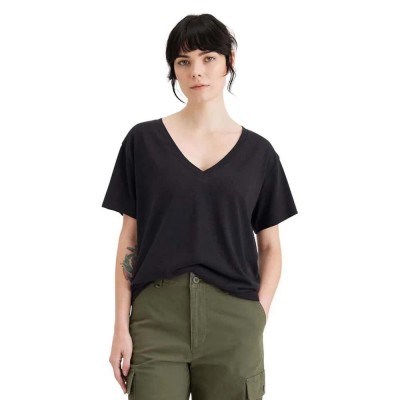 тениска,дамски,тениски,dockers,deep,short,sleeve,v,neck,t,shirt,beautiful,black,(brown)