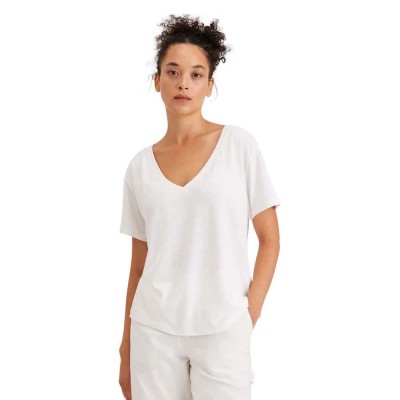 тениска,дамски,тениски,dockers,deep,short,sleeve,v,neck,t,shirt,lucent,white,(white)