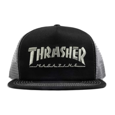 шапка,всички,шапки,thrasher,logo,mesh,cap,black,grey