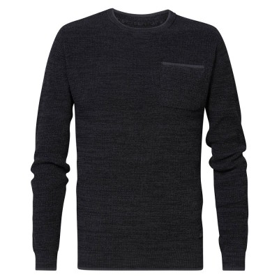 блуза,мъжки,пуловери,petrol,industries,242,round,neck,sweater,black
