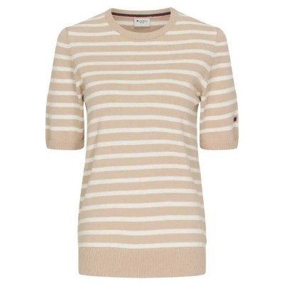 тениска,дамски,тениски,redgreen,aimee,short,sleeve,t,shirt,mid,sand,stripe,(beige)