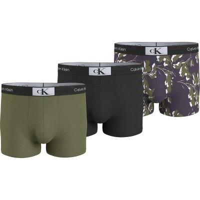 боксерки,мъжко,бельо,calvin,klein,000nb3528e,boxers,3,units,olv,branch,bl,ripple,floral,myso,(multicolor)