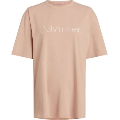 тениска,дамски,тениски,calvin,klein,000qs7069e,short,sleeve,t,shirt,stone,grey,(beige)