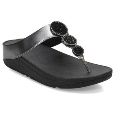 джапанки,дамски,сандали,и,чехли,fitflop,halo,bead,circle,metallic,toe,post,flip,flops,black,(pewter,black)