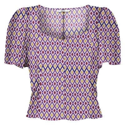 риза,с,къс,ръкав,дамски,блузи,дамски,ризи,only,alma,life,vis,short,sleeve,shirt,purple,(radiant,orchid,aop,392,canyon)