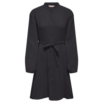 рокля,дамски,поли,и,рокли,only,thyra,long,sleeve,dress,phantom,(black)