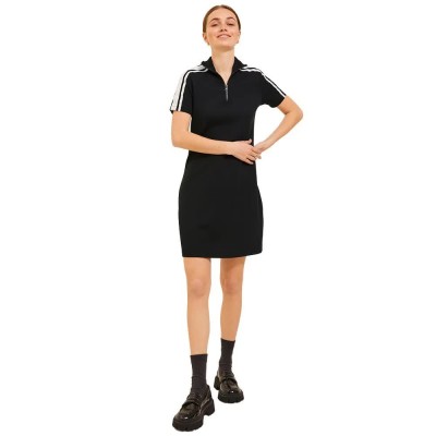 рокля,дамски,поли,и,рокли,jack,&,jones,wood,slim,short,sleeve,short,dress,black,stripes,white,jjxx,logo,(black)