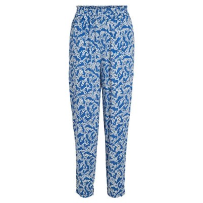 панталони,дамски,панталони,vila,celina,ankle,high,waist,pants,blue,(federal,blue,aop,tay)