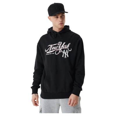 суичър,мъжки,пуловери,new,era,new,york,yankees,mlb,retro,graphic,hoodie,black,(black,white)