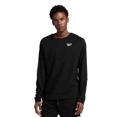 тениска,мъжки,тениски,reebok,identity,small,logo,long,sleeve,t,shirt,black,(black)
