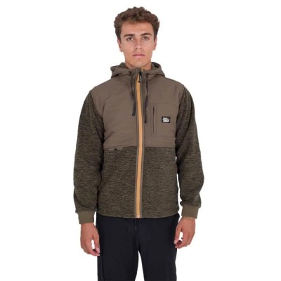 блуза,мъжки,пуловери,hurley,huron,burrito,full,zip,sweatshirt,brown