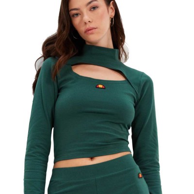 тениска,дамски,тениски,ellesse,leilah,crop,long,sleeve,t,shirt,green