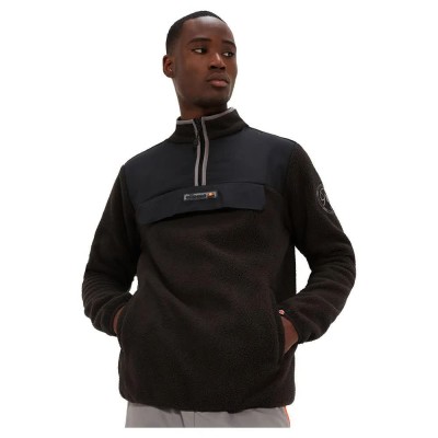блуза,мъжки,пуловери,ellesse,zinco,half,zip,sweatshirt,black,(black)
