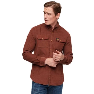 риза,с,дълъг,ръкав,мъжки,ризи,superdry,trailsman,cord,long,sleeve,shirt,brown