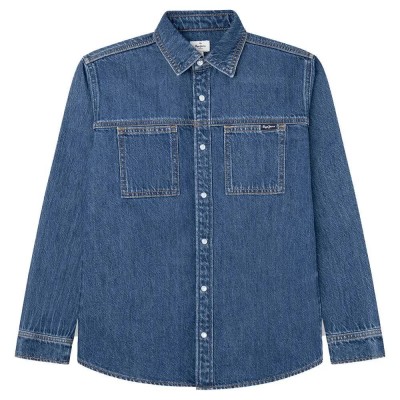 риза,с,дълъг,ръкав,детски,ризи,pepe,jeans,ceder,long,sleeve,shirt,blue