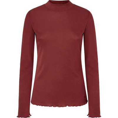 тениска,мъжки,тениски,дамски,тениски,pepe,jeans,charlene,long,sleeve,high,neck,t,shirt,red,(burgundy)