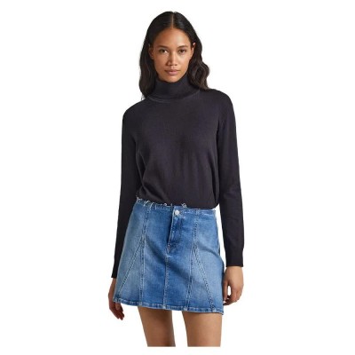 блуза,дамски,пуловери,дамски,плетени,дрехи,pepe,jeans,donna,high,neck,sweater,black