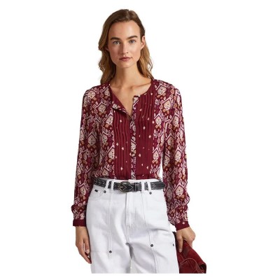 риза,с,дълъг,ръкав,дамски,ризи,pepe,jeans,gazzi,long,sleeve,shirt,red,(multi)