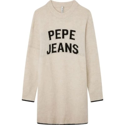 рокля,детски,поли,и,рокли,pepe,jeans,veronique,long,sleeve,dress,beige